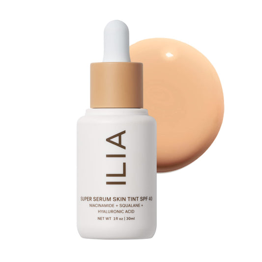 ILIA - Super Serum Skin Tint SPF 40 | Non-Comedogenic, Vegan, LIghtweight to Help Against Blue Light, Pollution while Hydrating, Smoothing, Refining (Bom Bom ST5, 1 fl oz | 30 ml)